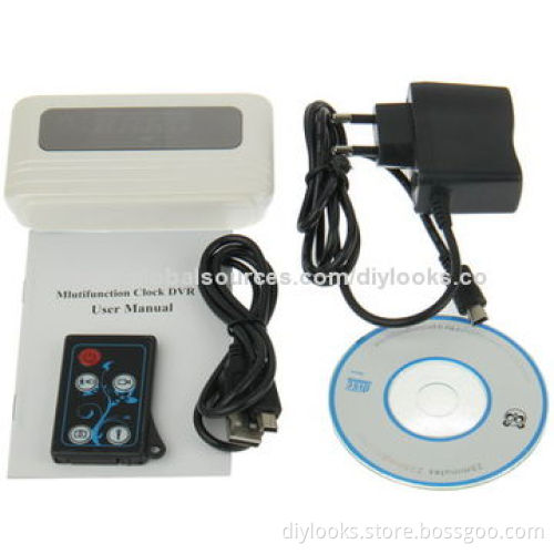 720P H.264 Multifunctional Table Clock Spy Hidden Camera Mini DVR with Remote